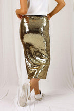 Bronze Sequin Tube Skirt - SALE