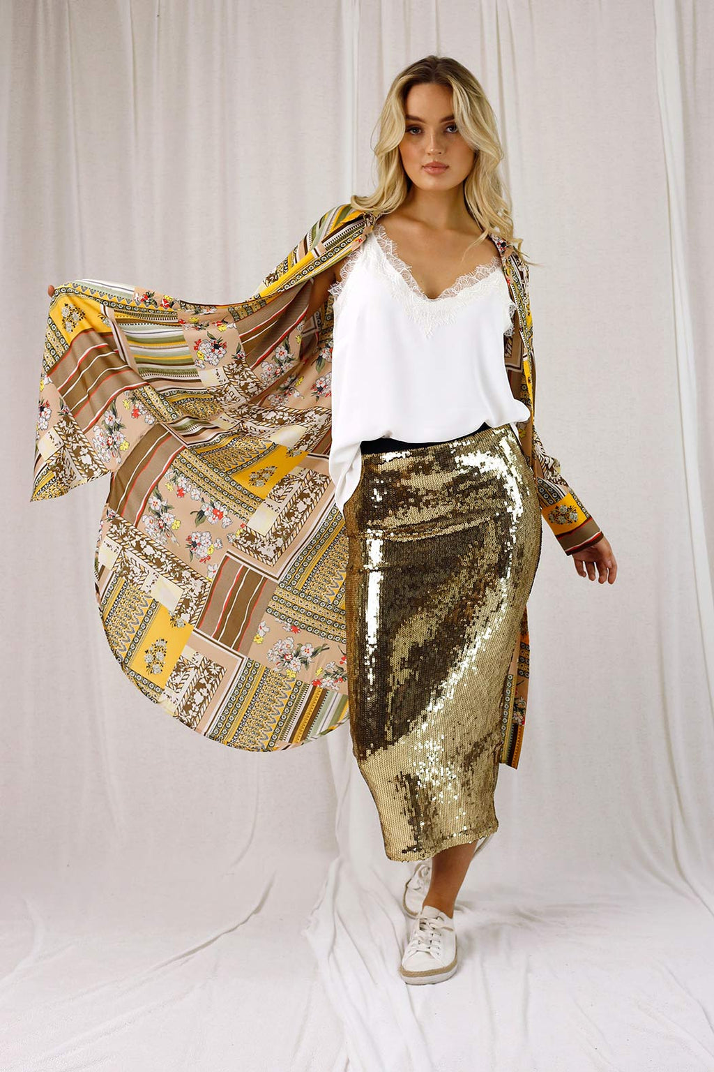 Bronze Sequin Tube Skirt - SALE