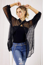 Glitter Stripe Mesh Ella Shirt