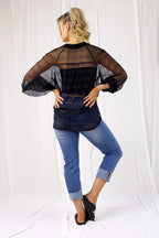 Glitter Stripe Mesh Ella Shirt