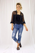 Glitter Stripe Mesh Ella Shirt