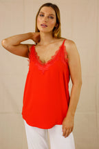 Orange Soft Touch Lace Cami - SALE