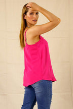 Hot Pink Soft Touch Lace Cami - SALE