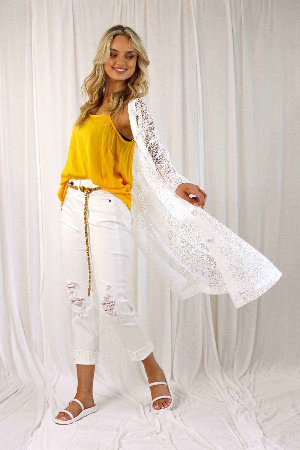 White Open Lace Cardi - SALE