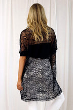 Open Lace Tunic- Black - SALE