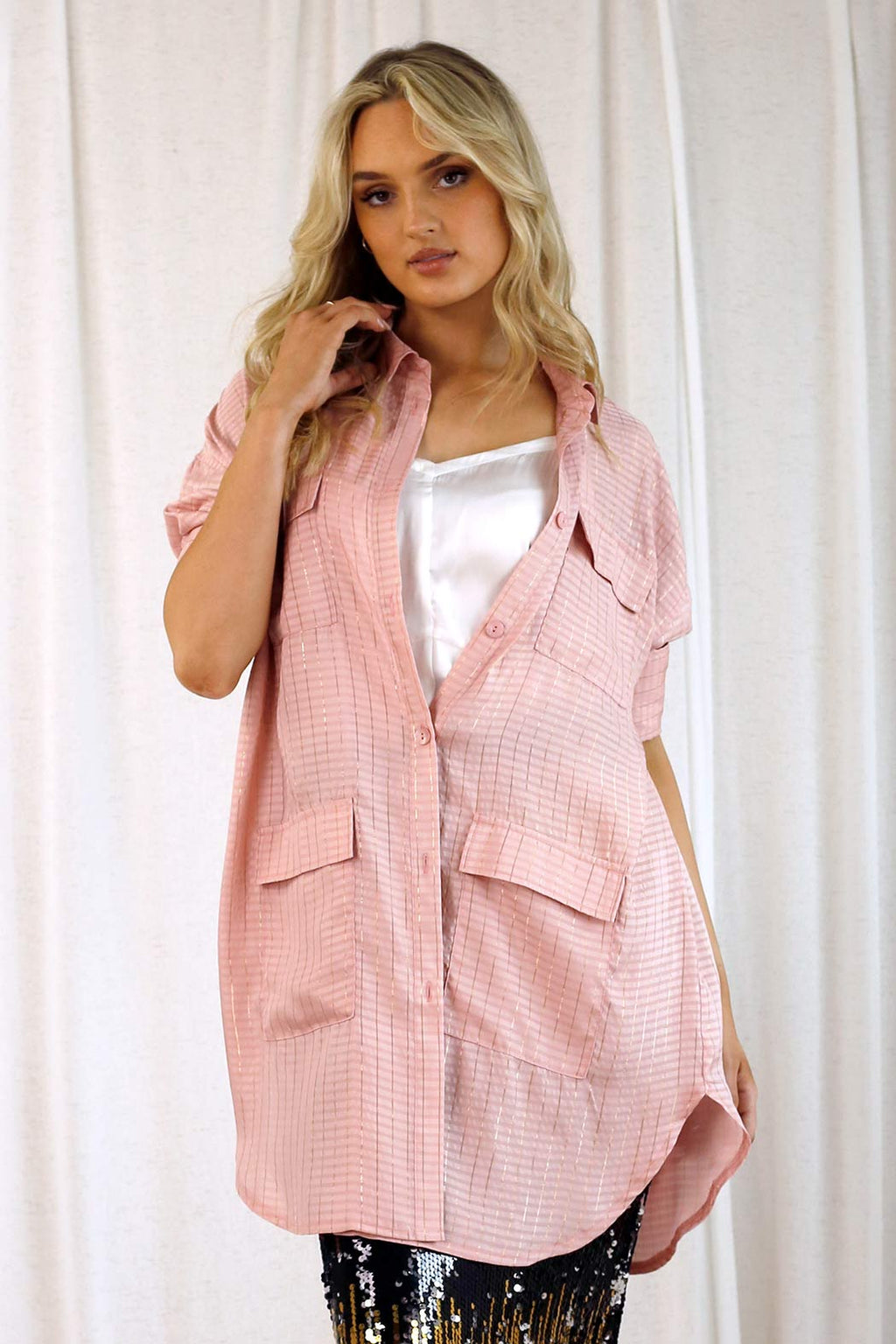 Pink Lurex Summer Shacket - SALE