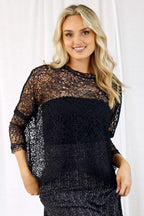 Black Open Lace Top - SALE