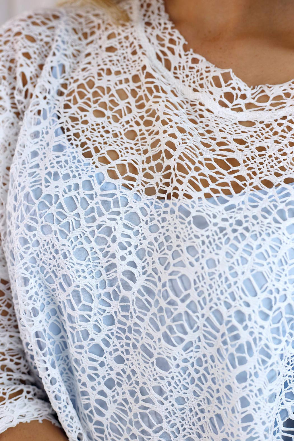 White Open Lace Top - SALE