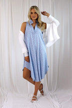 White Animal Chambray Blogger Dress - SALE