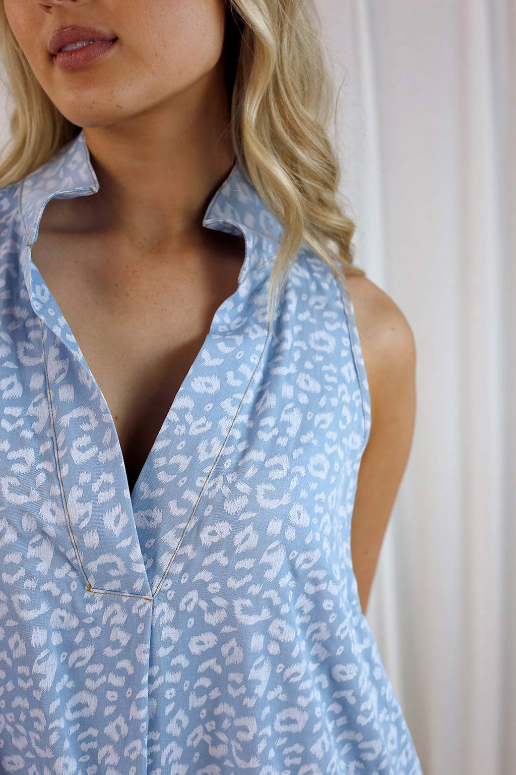 White Animal Chambray Blogger Dress - SALE