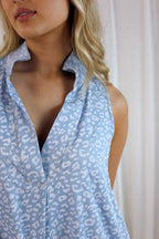 White Animal Chambray Blogger Dress - SALE