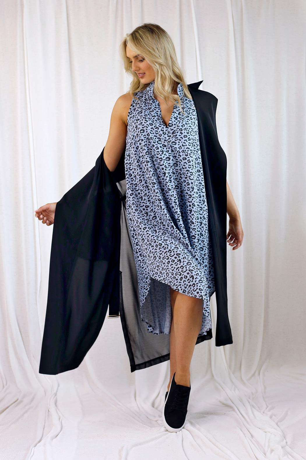 Black Animal Chambray Blogger Dress - SALE
