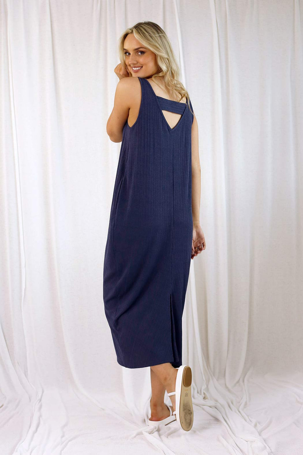 Slate Shan Rib Reversible Wonderdress - SALE