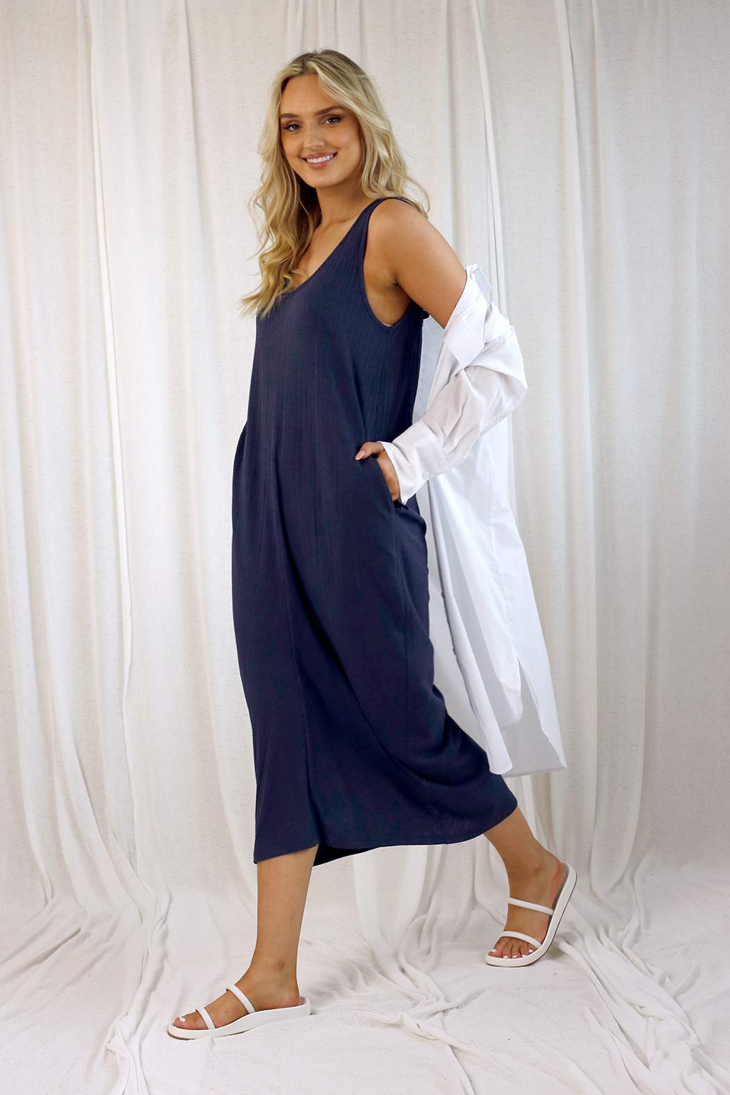 Slate Shan Rib Reversible Wonderdress - SALE