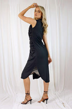 Black Ruched Vest Shirt - SALE