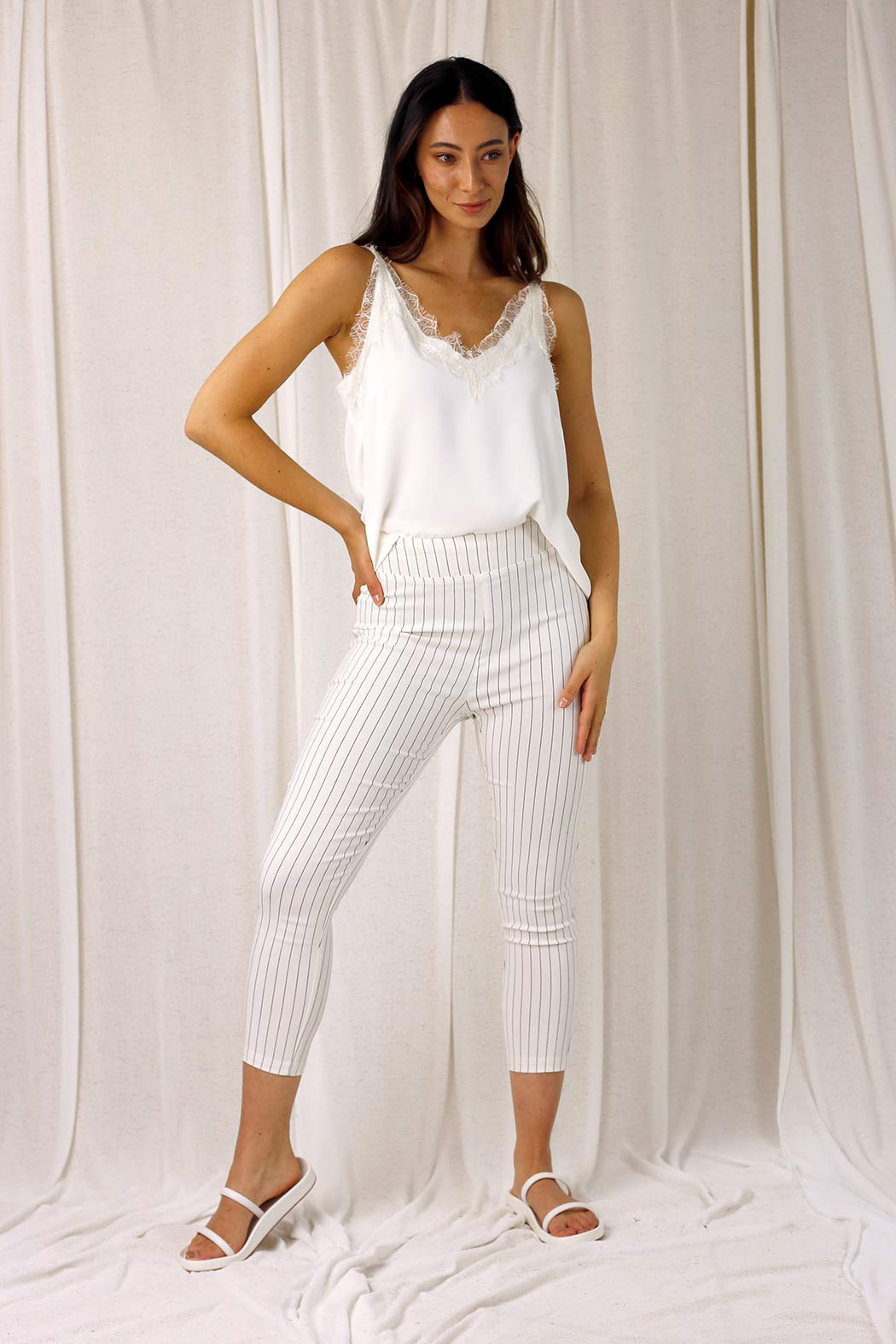 Stripe Crop Benny Pant - SALE