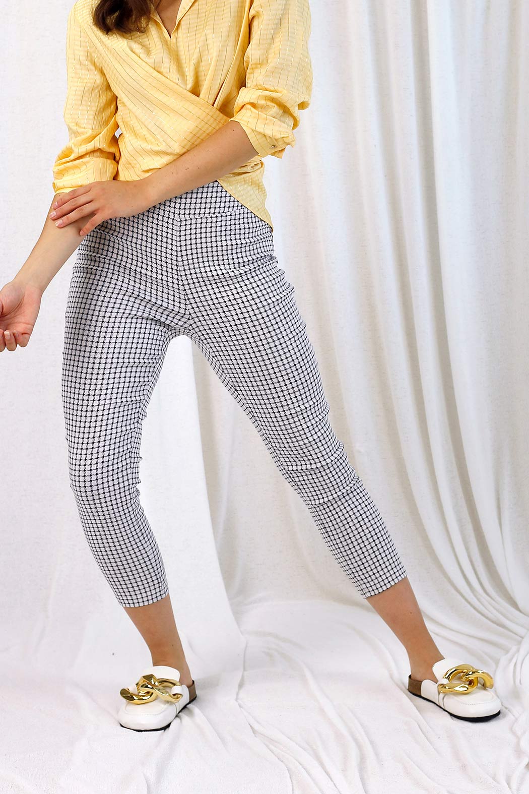 Check Crop Benny Pant - SALE