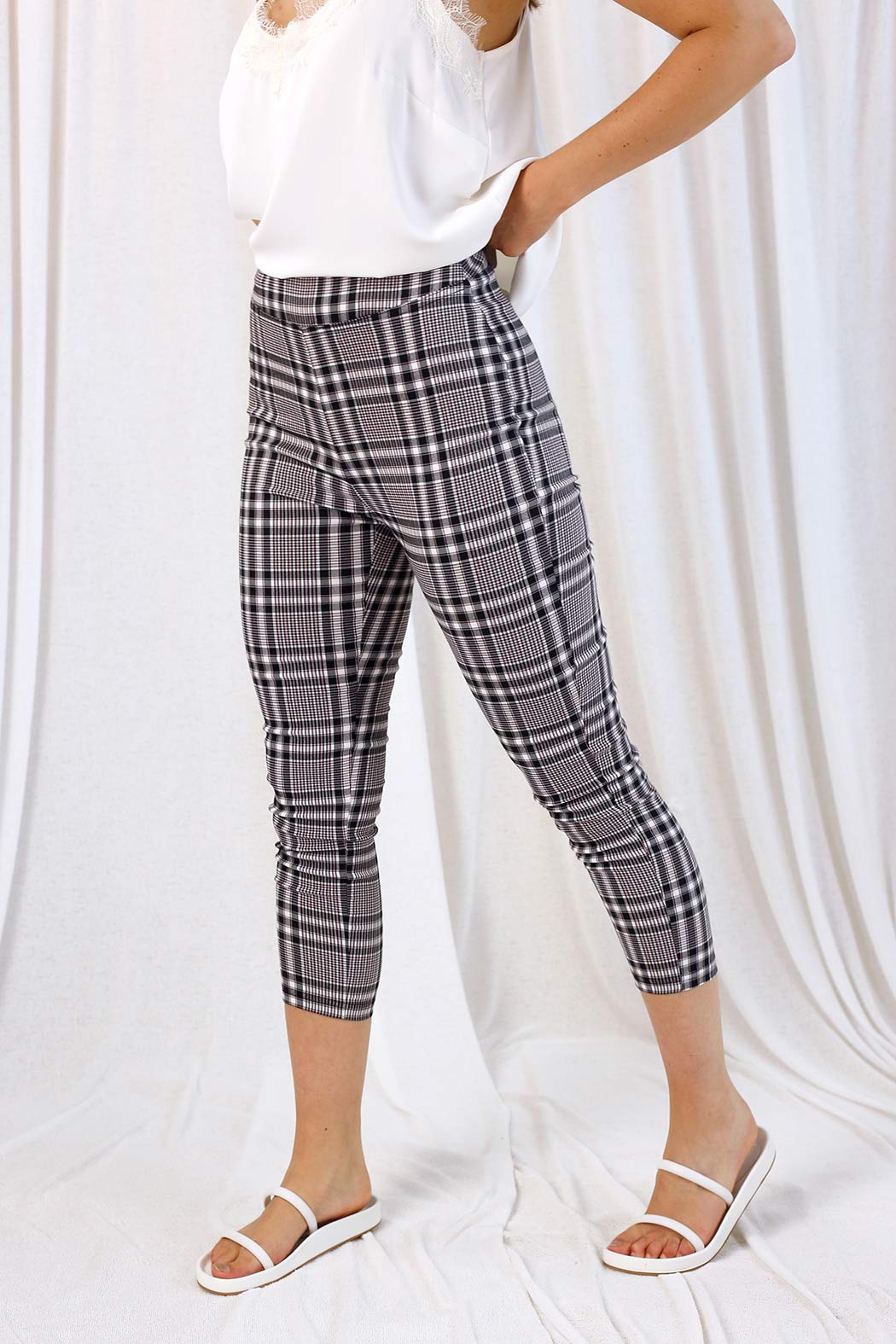 Plaid Crop Benny Pant - SALE
