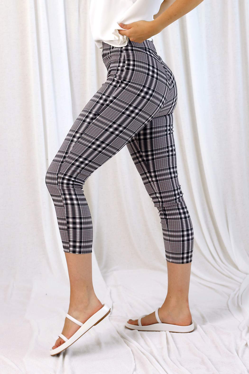 Plaid Crop Benny Pant - SALE