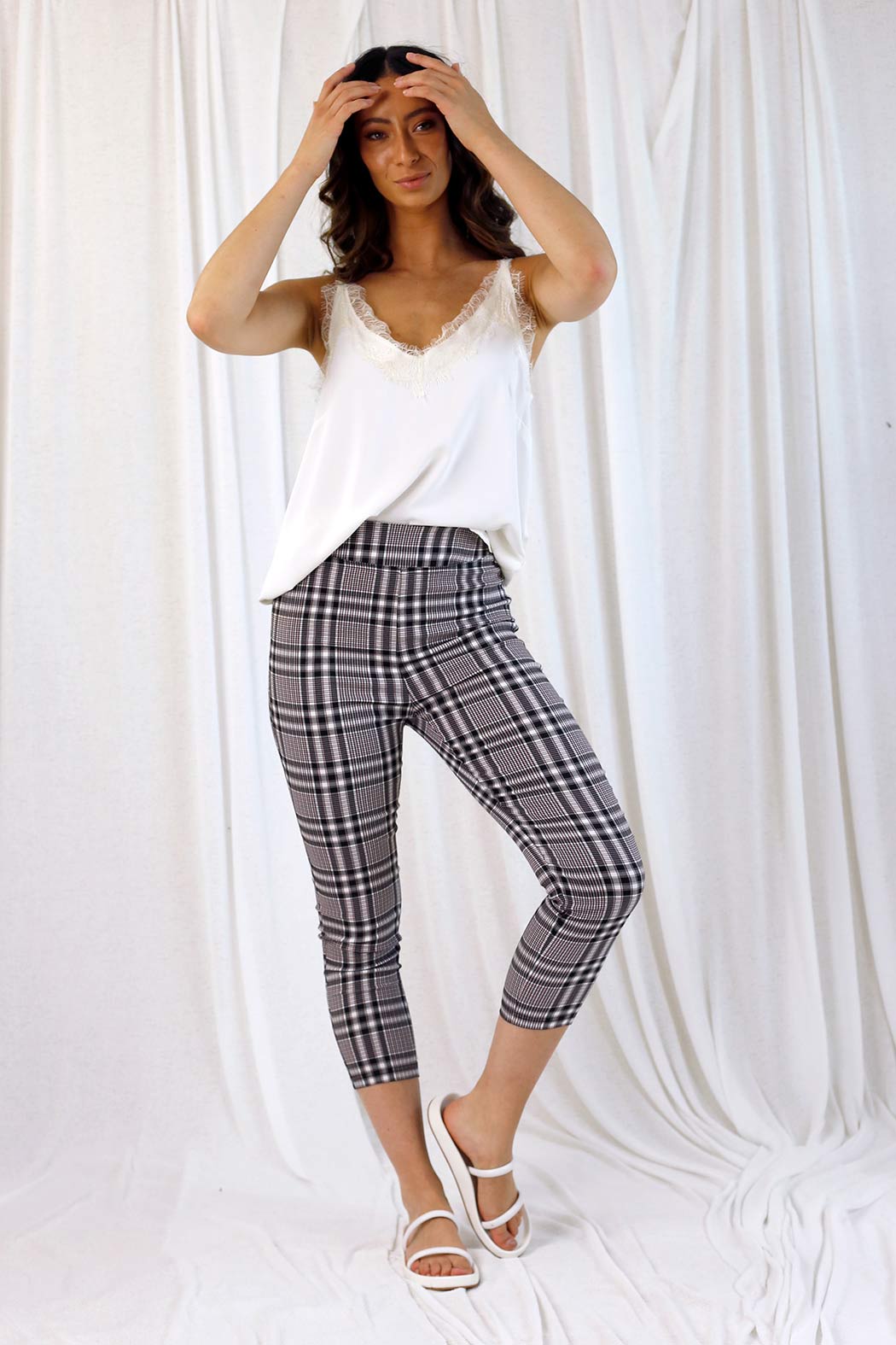 Plaid Crop Benny Pant - SALE