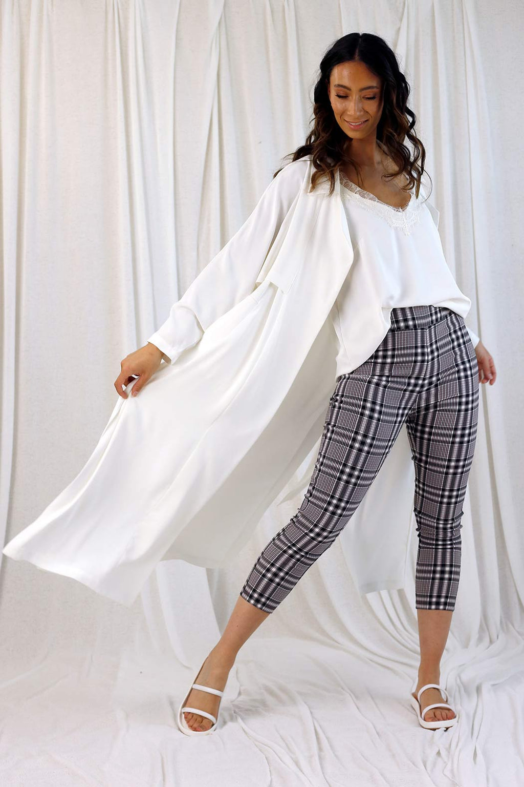 Plaid Crop Benny Pant - SALE