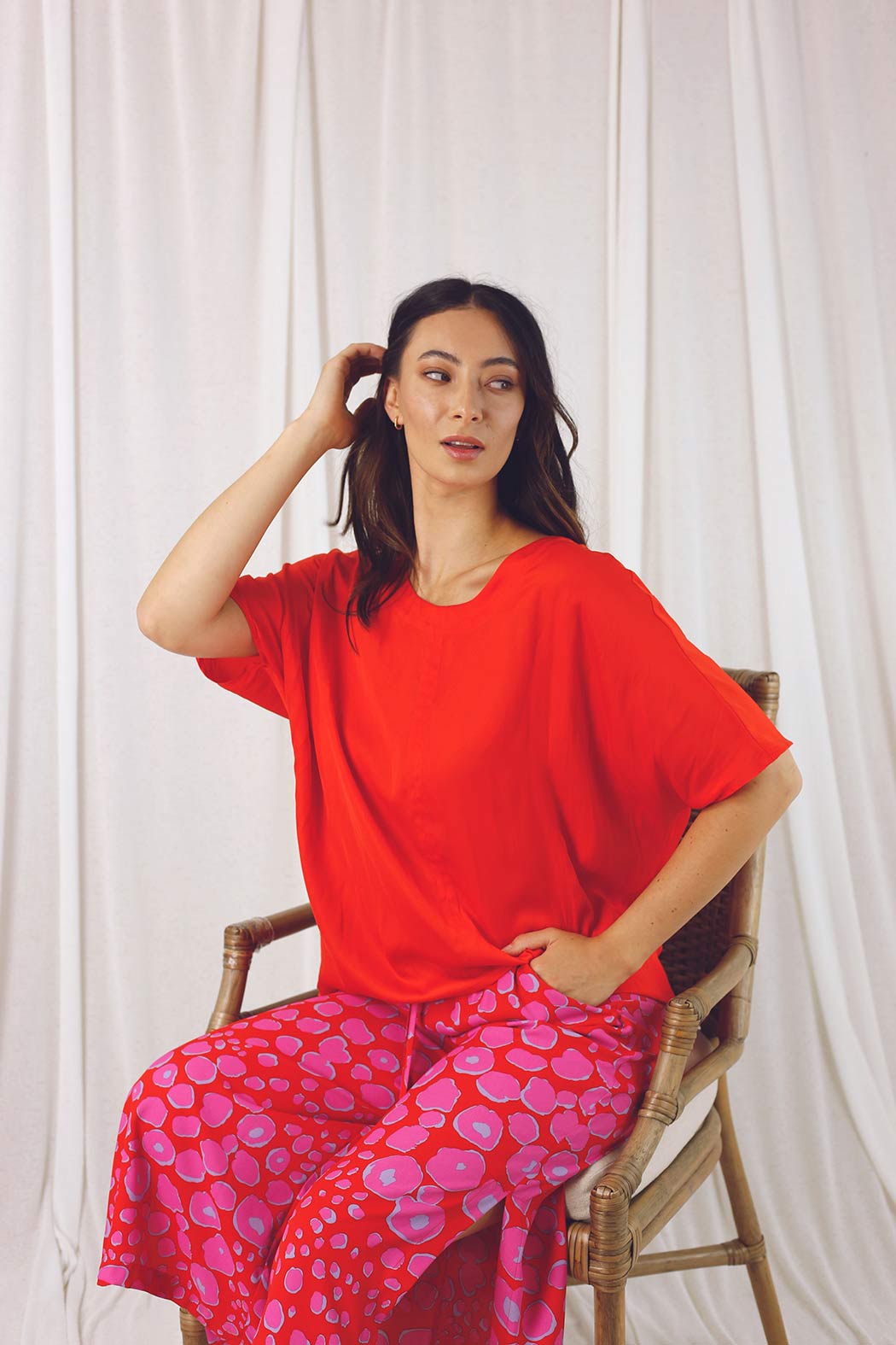 Orange Seta Easy Tee