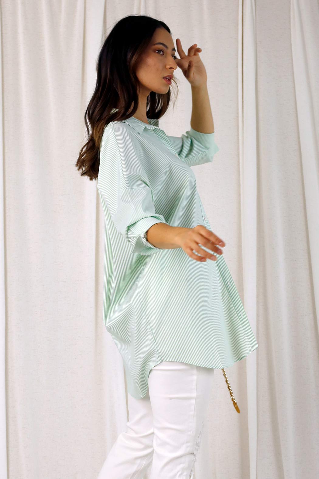 Green Stripe Blake Shirt - SALE