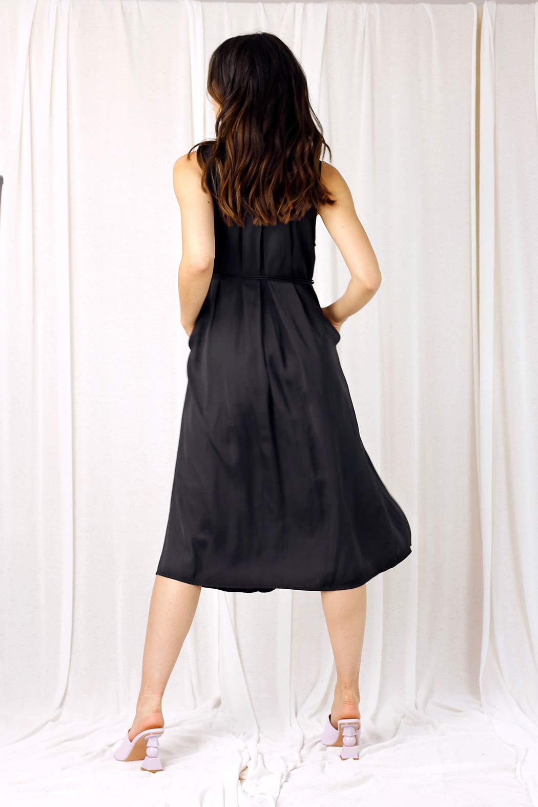 Black Nano Drape Dress - SALE