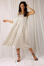 Ivory Spot Nano Drape Dress - SALE