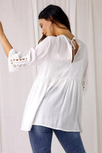 White Lace Peplum Top - SALE