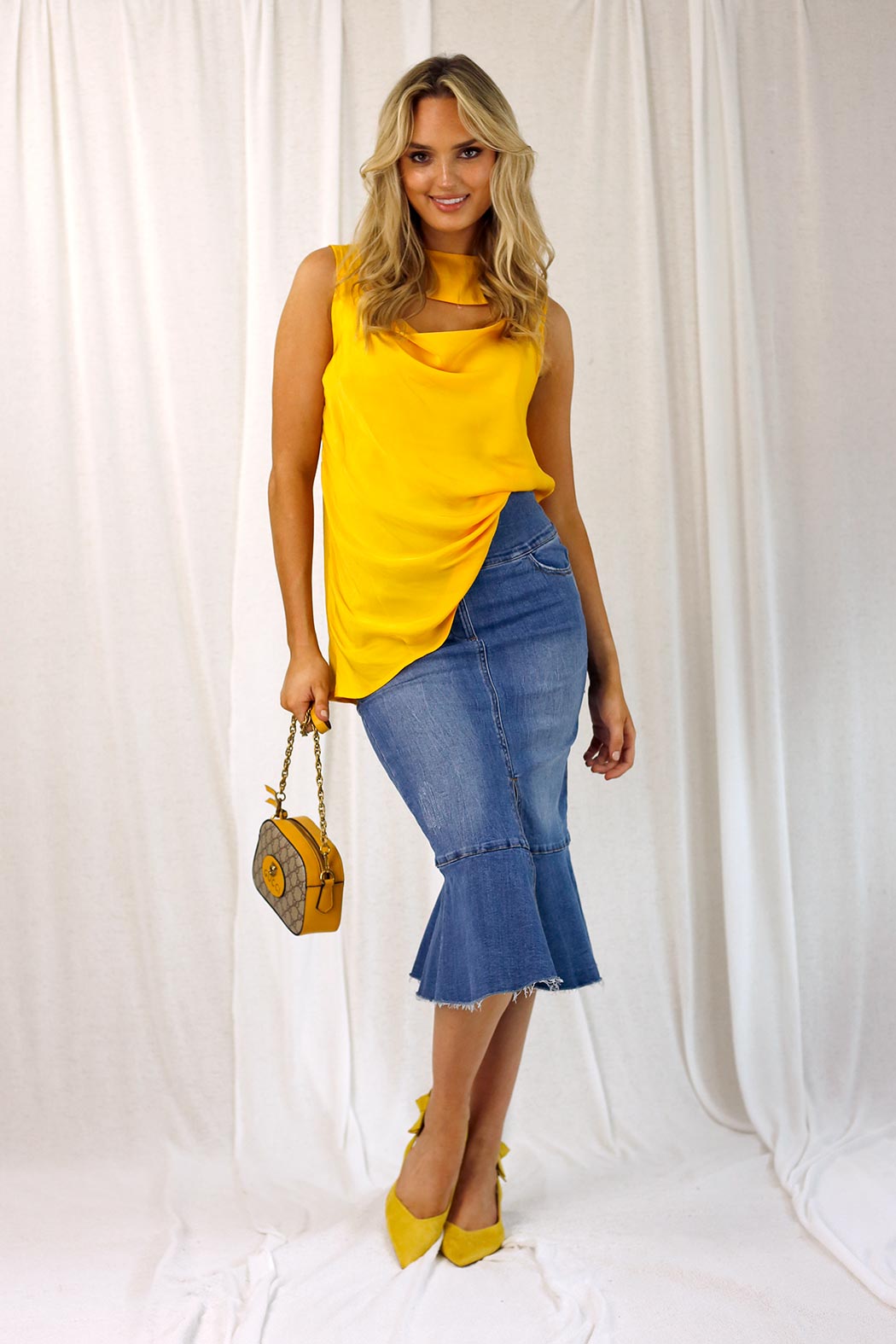 Yellow Seta Keyhole Cami - SALE