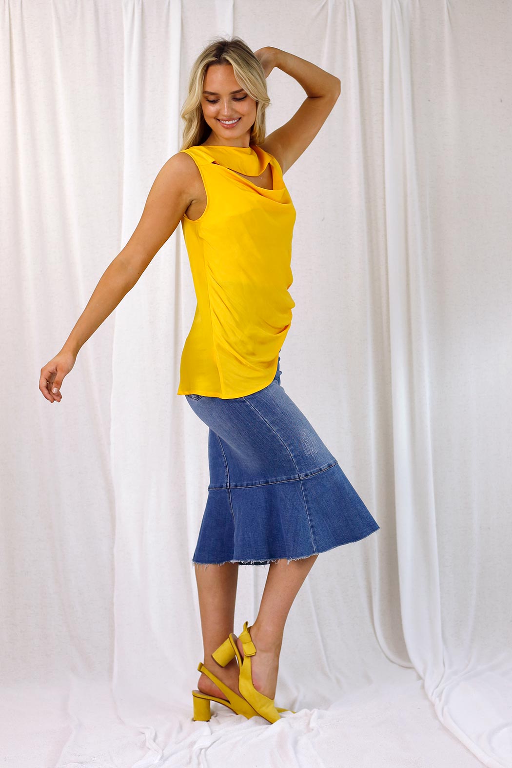 Yellow Seta Keyhole Cami - SALE