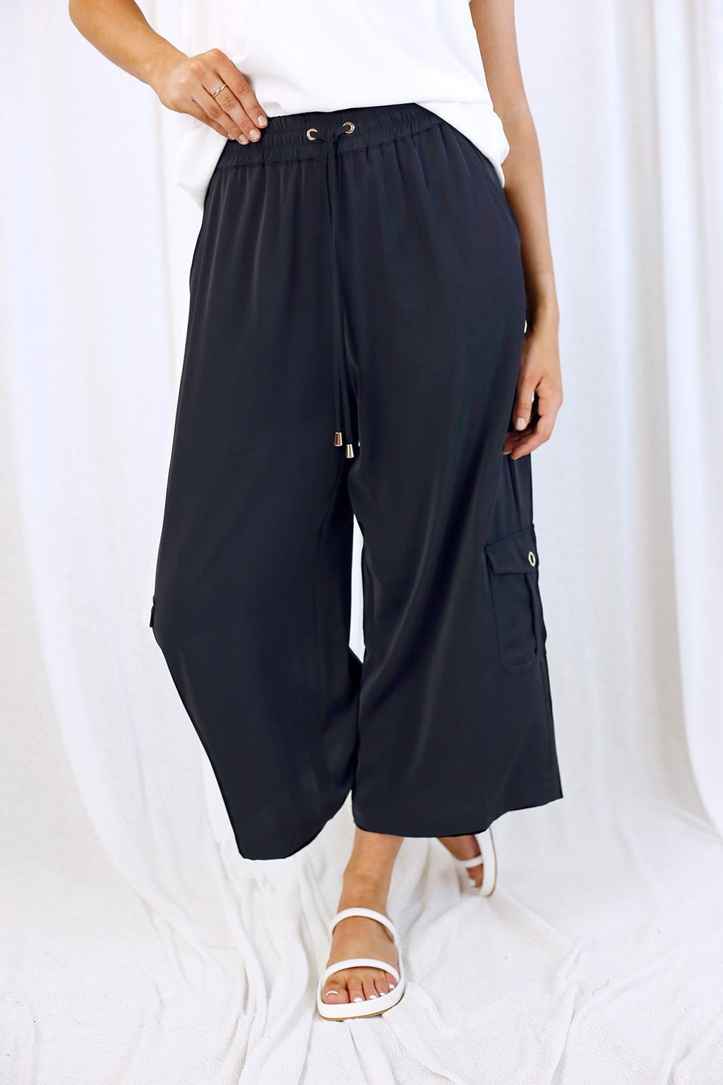 Black Soft Touch Cargo Coco Culotte - SALE