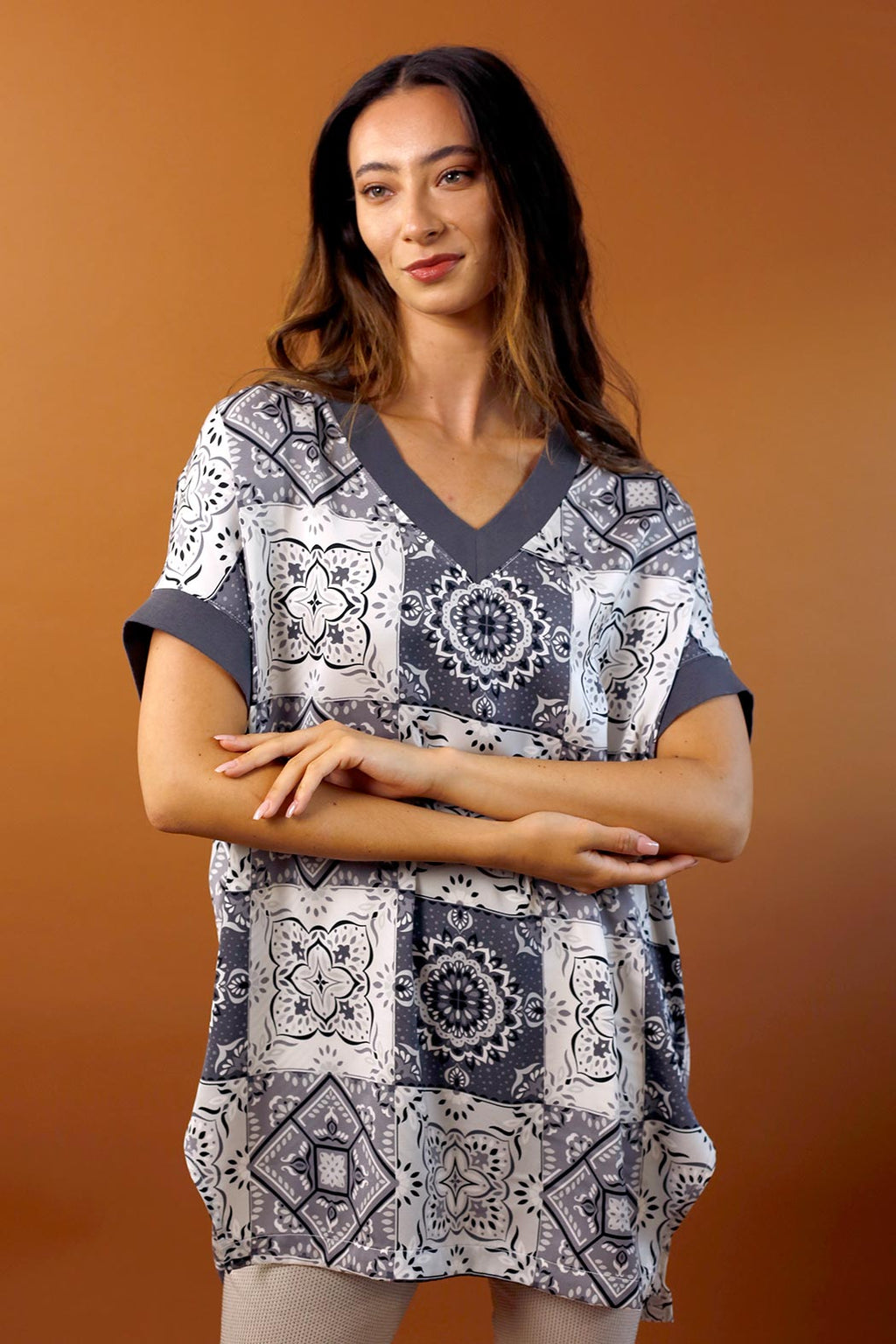 Grey Silky Top - FINAL SALE