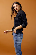 Black Stretch Lace Bodyshirt - SALE