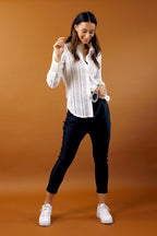 Ivory Stretch Lace Bodyshirt - SALE