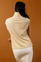 Pale Gold Lurex High Neck Top - FINAL SALE