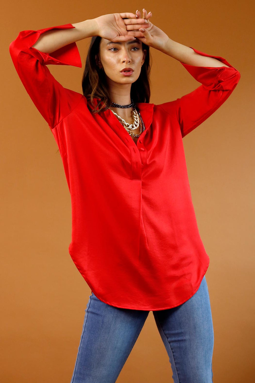 Red Satin Darling Shirt