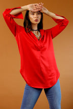 Red Satin Darling Shirt