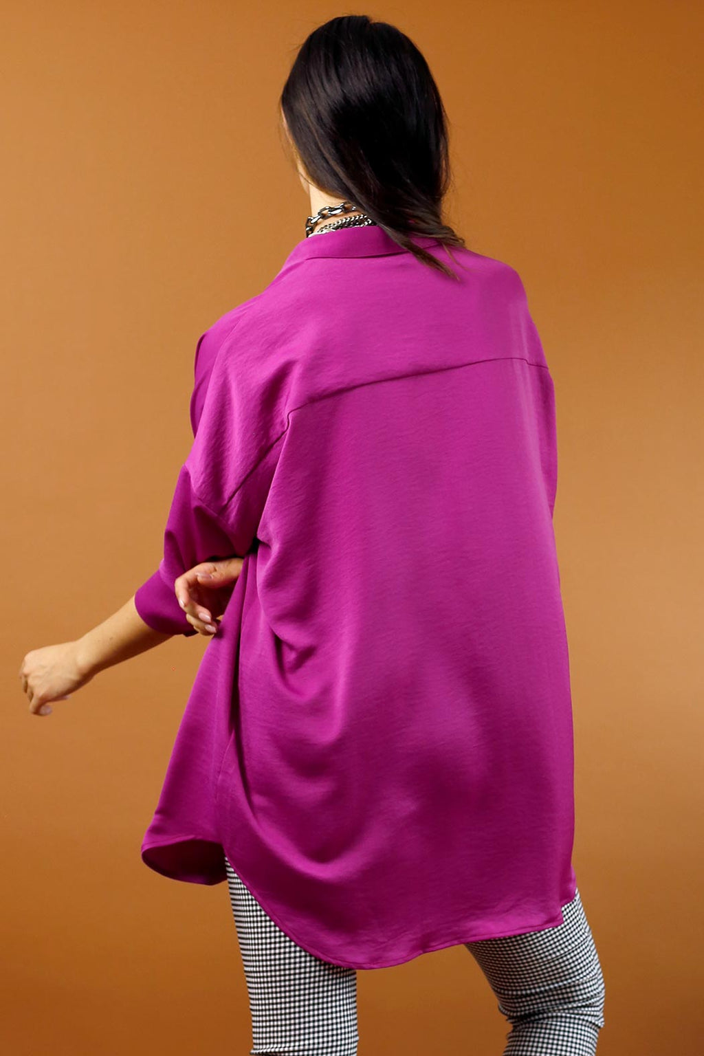 Magenta Satin Blake Shirt