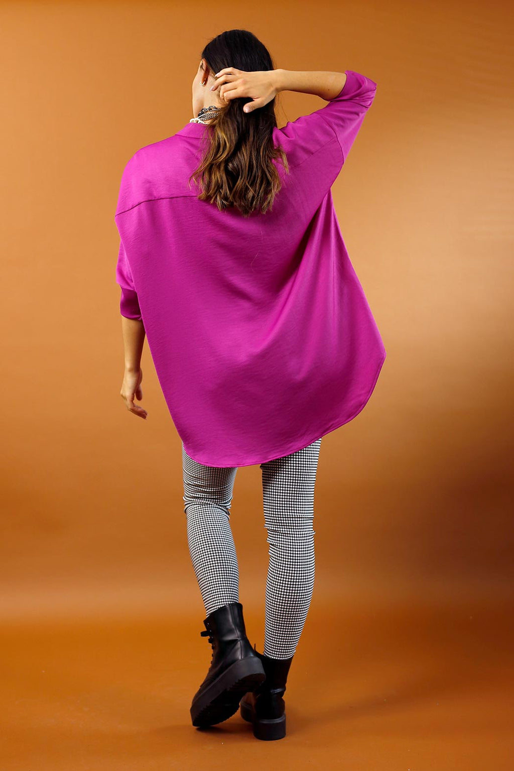 Magenta Satin Blake Shirt