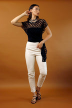 Ivory Vegan Leather Biker Pant - SALE