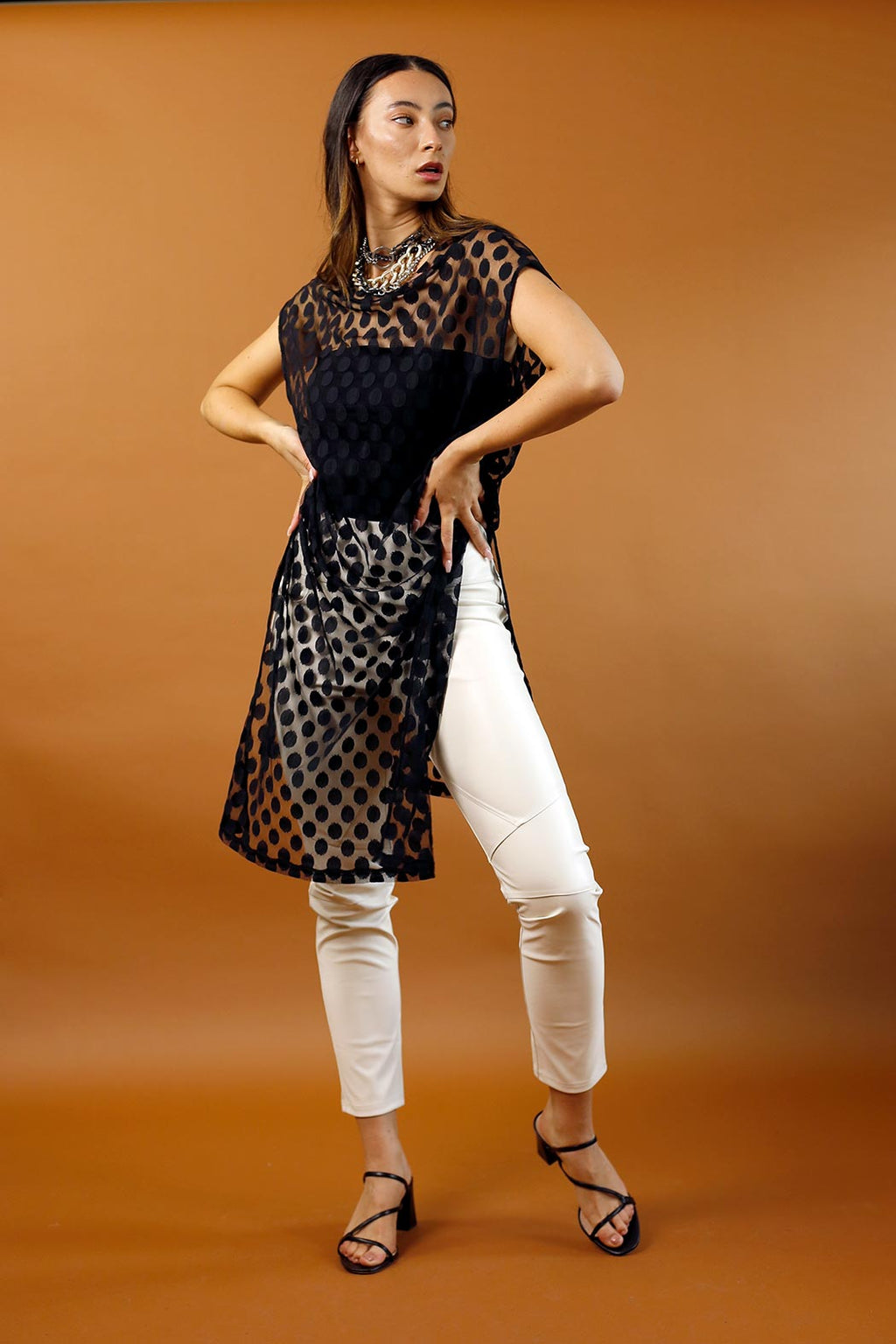 Ivory Vegan Leather Biker Pant - SALE