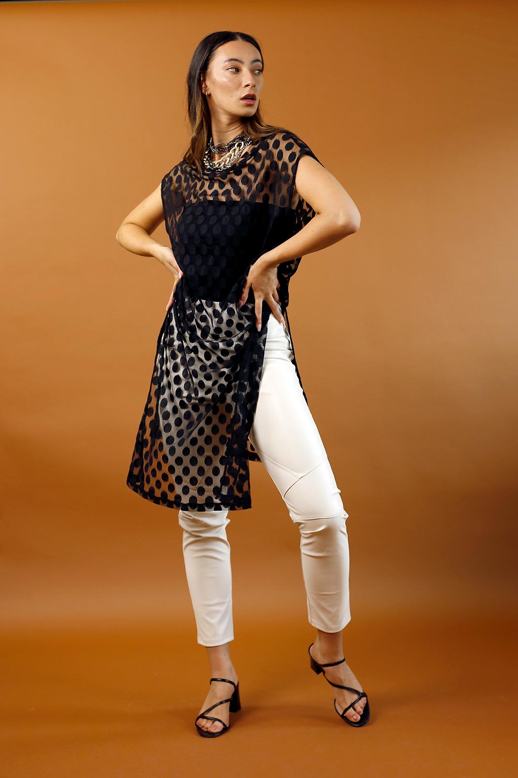 Ivory Vegan Leather Biker Pant - SALE