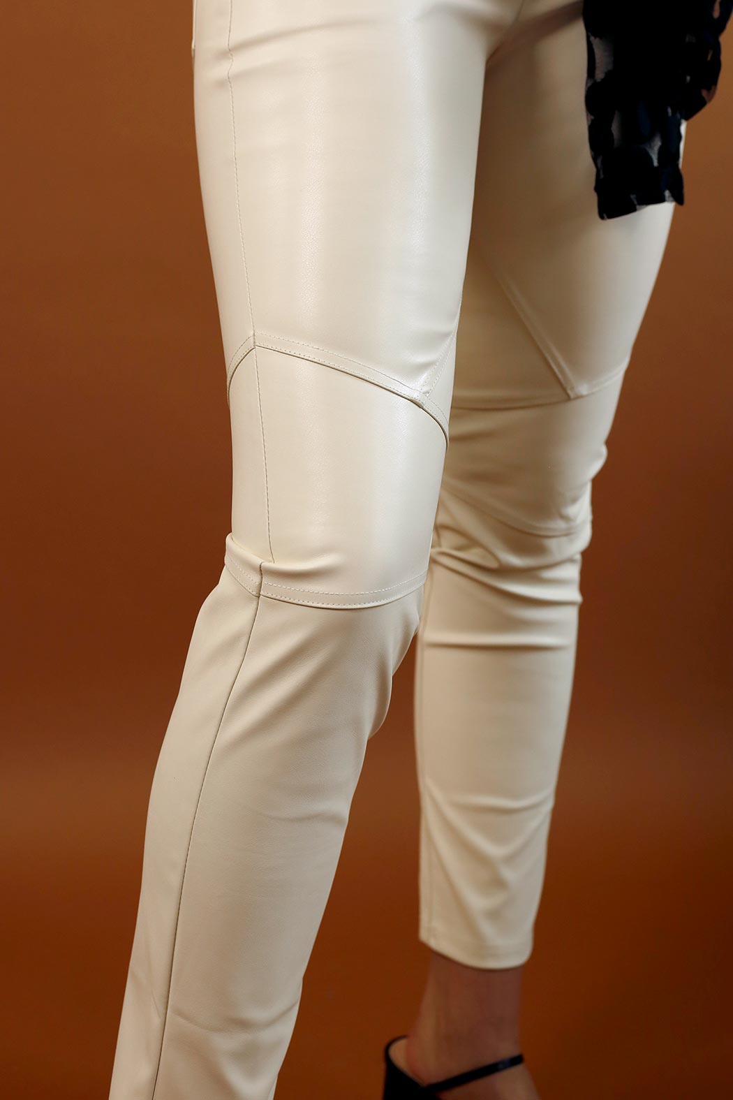 Ivory Vegan Leather Biker Pant - SALE