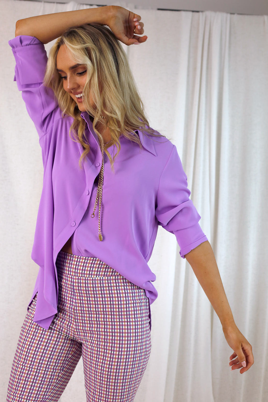 Lilac Soft Touch Boyfriend Shirt