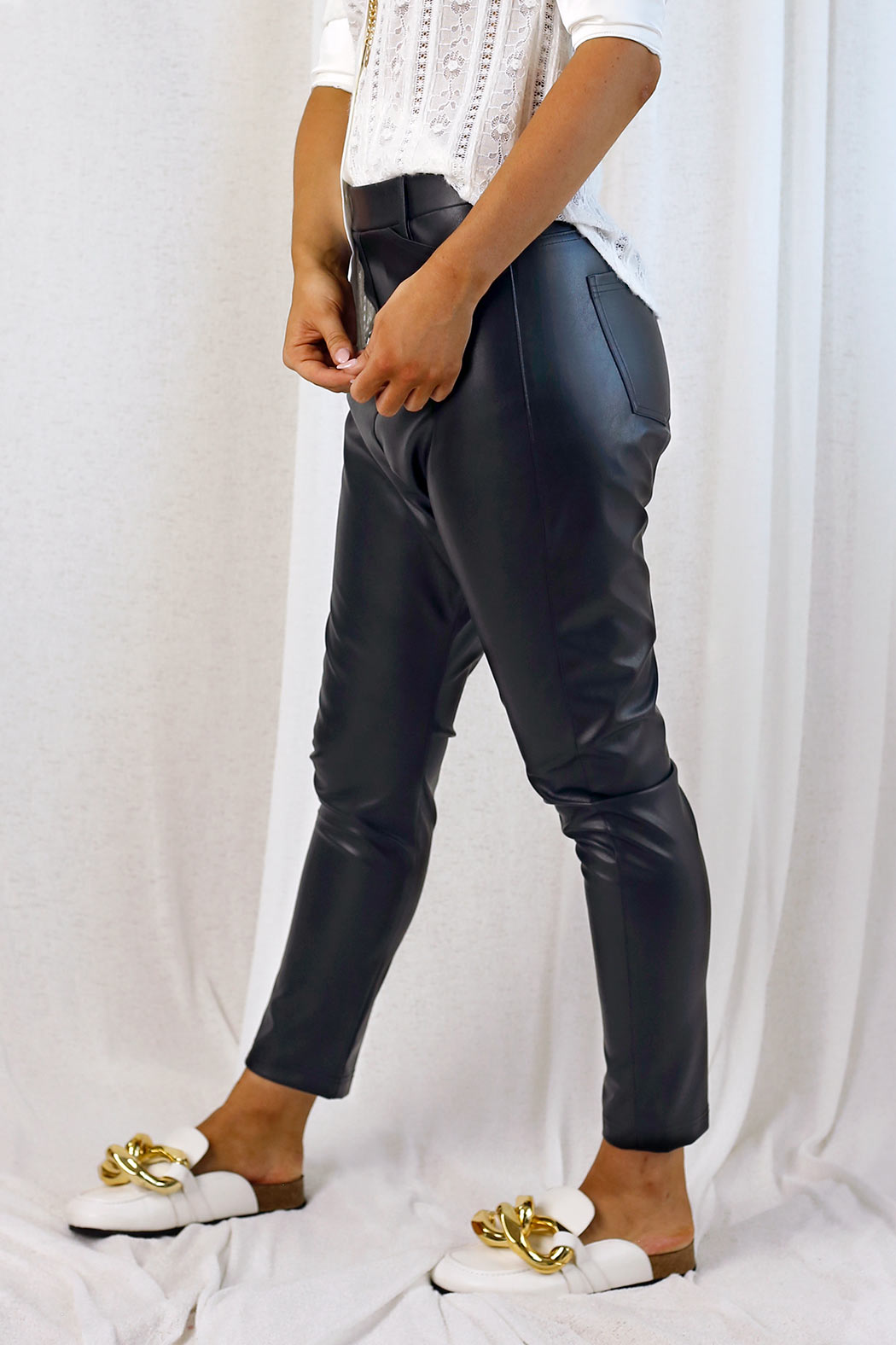 Black Vegan Leather Droppie - SALE