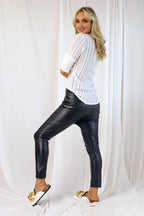 Black Vegan Leather Droppie - SALE