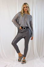 Grey Vegan Leather Droppie - SALE