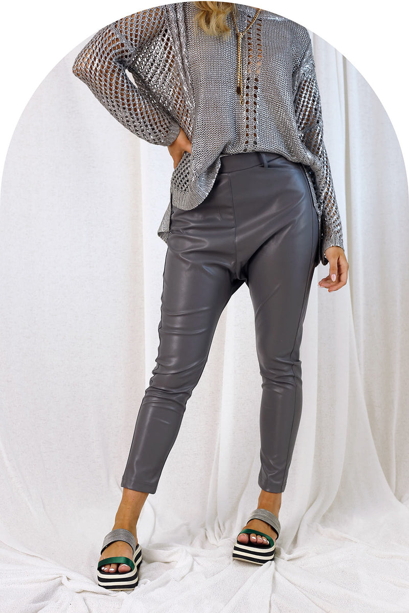 Grey Vegan Leather Droppie - SALE